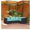 Image de Salon de jardin modulable resine tressee bleu 3 pieces 4 personnes