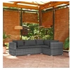 Image de 4 personnes gris salon de jardin modulable 4 pieces resine tressee