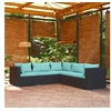 Image de Resine tressee salon de jardin modulable 5 personnes bleu 5 pieces