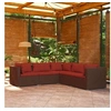 Image de 5 personnes resine tressee salon de jardin modulable rouge 5 pieces