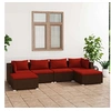 Image de Salon de jardin modulable resine tressee rouge 6 pieces 70 x 70 x 60.5 6 personnes