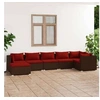 Image de Salon de jardin modulable resine tressee rouge 7 pieces x 70 x 60.5 7 personnes