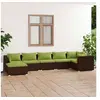 Image de Salon de jardin modulable resine tressee vert 7 pieces x 70 x 60.5 7 personnes