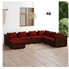 Image de Salon de jardin resine tressee rouge 7 pieces x 70 x 60.5 7 personnes