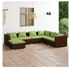 Image de 7-delige Loungeset met kussens poly rattan bruin3101836