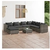 Image de 8-delige Loungeset met kussens poly rattan grijs3101853