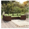 Image de 6-delige Loungeset met kussens poly rattan bruin3101940