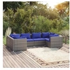Image de Salon de jardin modulable resine tressee bleu 6 pieces x 70 x 60.5 6 personnes