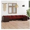 Image de 7-delige Loungeset met kussens poly rattan bruin3101955