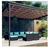 Image de 9-delige Loungeset met kussens poly rattan zwart3102001