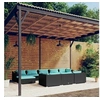 Image de 10-delige Loungeset met kussens poly rattan zwart3102041