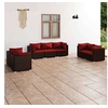 Image de Salon de jardin resine tressee rouge 7 pieces 7 personnes