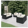 Image de Salon de jardin 6 pieces 6 personnes resine tressee noir