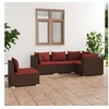 Image de Salon de jardin resine tressee rouge 5 pieces 5 personnes