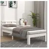 Image de Cadre de Lit Cadre à Lattes sur Pied Sommier à Lattes Lit Adulte Lit Simple Meuble de Chambre à Coucher Blanc Bois Massif 90x190 cm 814720