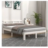 Image de Cadre de lit sans matelas blanc bois massif 140x200 cm