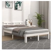 Image de Cadre de lit sans matelas blanc bois massif 160x200 cm
