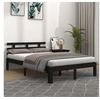 Image de Cadre de lit sans matelas noir bois massif 200x200 cm