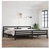 Image de Bedframe massief hout zwart 200x200 cm814843