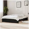 Image de Bedframe massief hout zwart 140x190 cm814933