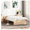 Image de Cadre de Lit Sommier à Lattes Lit Adulte Cadre à Lattes sur Pied Lit Simple Meuble de Chambre à Coucher Bois Massif 90x190 cm