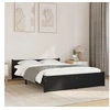 Image de Cadre de lit sans matelas noir bois massif 140x190 cm
