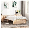 Image de Cadre de Lit Lit Adulte Sommier à Lattes Cadre à Lattes sur Pied Lit Simple Meuble de Chambre à Coucher Bois Massif 90x200 cm