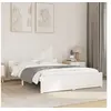 Image de Cadre de lit sans matelas blanc bois massif 140x200 cm