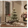 Image de Guirlande à LED Compacte avec 400 LED Décoration de Noël Ornement de Vacances Décoration de Fête Intérieur Blanc Froid 13 m PVC