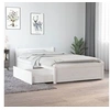 Image de Cadre de Lit avec Tiroirs Lit Simple Adulte Sommier à Lattes Cadre à Lattes sur Pied Chambre à Coucher Maison Intérieur Blanc 90x190 cm