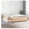 Image de Cadre de Lit avec Tiroirs Lit Simple Adulte Sommier à Lattes Cadre à Lattes sur Pied Chambre à Coucher Maison Intérieur 90x200 cm