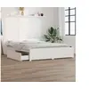 Image de Cadre de lit sans matelas avec tiroirs blanc 140x190 cm