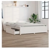 Image de Cadre de lit sans matelas avec tiroirs blanc 160x200 cm