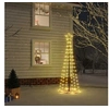Image de Arbre de Noël Cône Ornement de Fête Décoration de Vacances Sapin de Noël de Jardin Extérieur Arrière-cour Blanc Chaud 108 LED 70x180 cm 343486