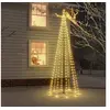 Image de Arbre de Noël Cône Ornement de Fête Décoration de Vacances Sapin de Noël de Jardin Extérieur Arrière-cour 310 LED Blanc Chaud 100x300 cm 343490