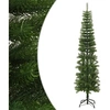 Image de Sapin de Noël Artificiel Mince avec Support Décoration de Noël Ornement de Vacances Décoration de Fête Salle de Séjour 240 cm PE