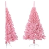 Image de Demi Sapin de Noël Artificiel avec Support Décoration de Noël Ornement de Vacances Décoration de Fête Salle de Séjour Rose 150 cm PVC