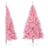Image de Demi Sapin de Noël Artificiel avec Support Décoration de Noël Ornement de Vacances Décoration de Fête Salle de Séjour Rose 240 cm PVC