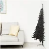 Image de Demi sapin de Noël artificiel avec support Noir 210 cm PVC 344678