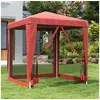 Image de Partytent met 4 mesh zijwanden 2x2 m HDPE rood319220
