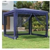 Image de Partytent met 4 mesh zijwanden 3x3 m HDPE blauw319227