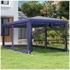 Image de Tente de fête avec 6 parois latérales en maille Bleu 3x6 m PEHD
