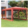 Image de Partytent met 6 mesh zijwanden 3x6 m HDPE rood319240