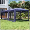 Image de Tente de Fête avec 8 Parois Latérales en Maille Belvédère Chapiteau Pavillon Tonnelle Tente de Réception Jardin Terrasse Bleu 3x9 m PEHD