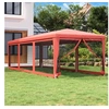 Image de Partytent met 8 mesh zijwanden 3x9 m HDPE rood319245