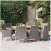 Image de 9-delige Tuinset met kussens grijs3103587