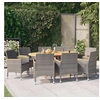 Image de 9-delige Tuinset met kussens grijs3103599