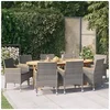 Image de 9-delige Tuinset met kussens grijs3103601