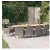 Image de 11-delige Tuinset met kussens grijs3103605