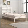 Image de Bedframe massief grenenhout wit 100x200 cm3103639